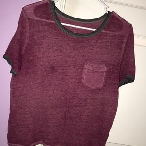 Dark red crop top